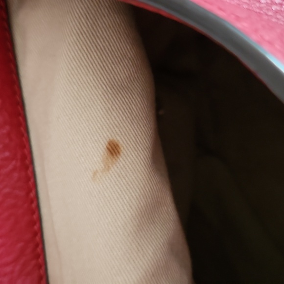 Lauren Ralph Lauren Red Pebbled Leather Bag - Picture 9 of 17